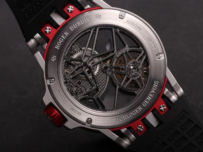 JB Roger Dubuis King Series top-tier watch men's black dialrubber strapautomatic movementtourbillon watch movement picture