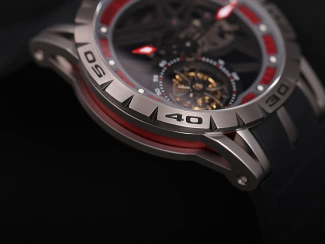 JB Roger Dubuis King Series top-tier watch men's black dialrubber strapautomatic movementtourbillon watch detail shots