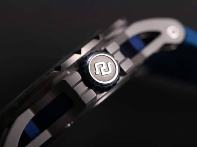 JB factory top-tier watch Roger Dubuis automatic movementtourbillon men's black dial blue rubber strap king series watch detail shots