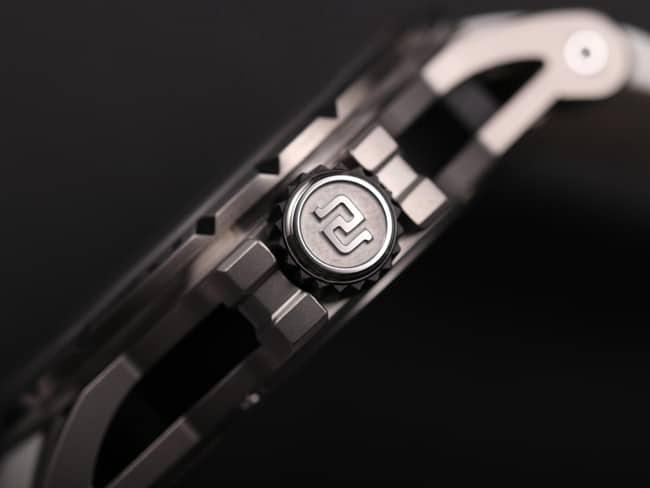 JB Factory top Roger Dubuis Excalibur series automatic mechanical tourbillon black dial white rubber strap watch detailed pictures