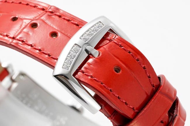 ZF Factory Frank Muller top-tier watch quartzLONG ISLAND series ladies white dial red strap watch clasp picture