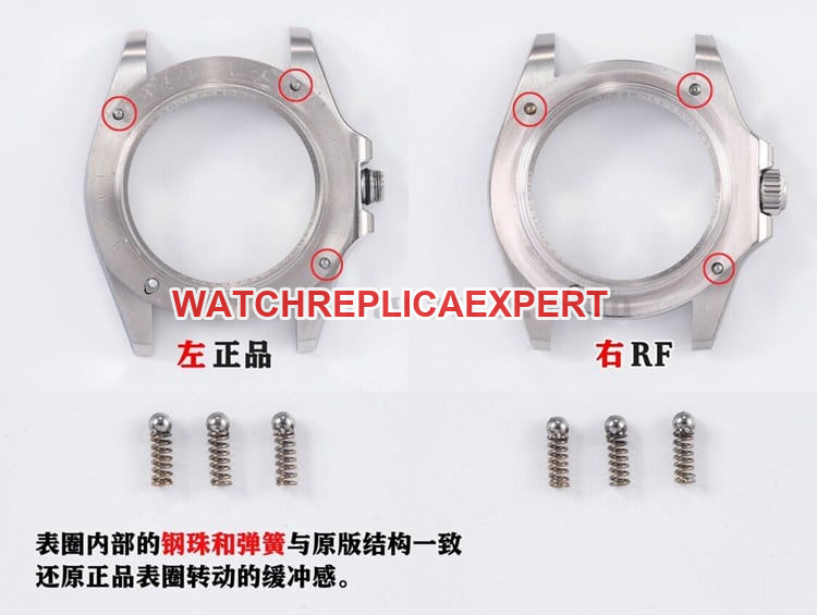 Evaluation of the differences between RFRolexSubmarinertop-tier and genuine Shocking launch bezel comparison chart