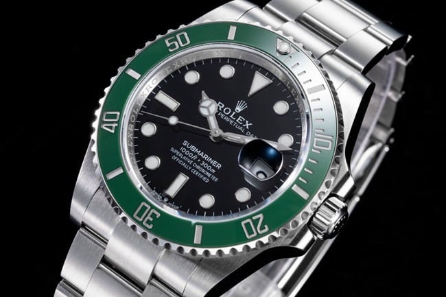 RF factory top-tier watch Rolexautomatic movementblack dialsteel bracelet men's watch front view