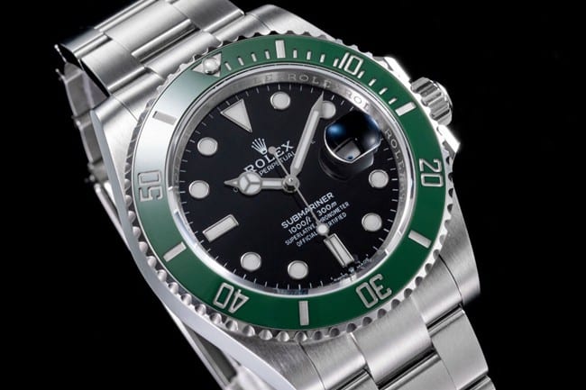 RF factory top-tier watch Rolexautomatic movementblack dialsteel bracelet men's watch front view