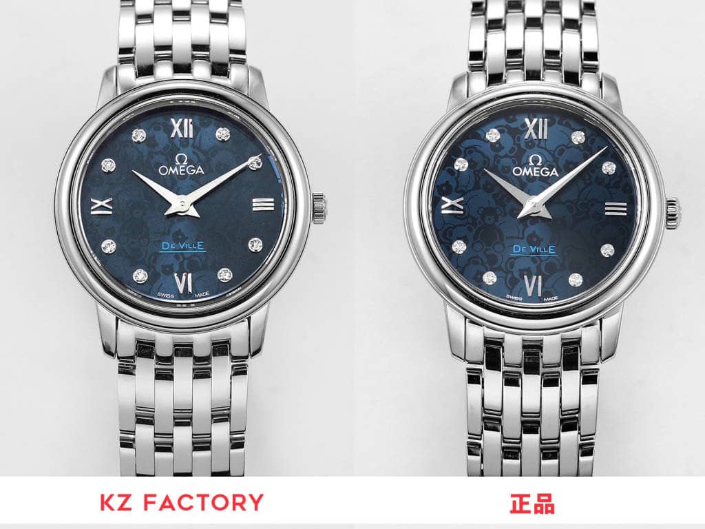KZ Factory Omega De Ville Orbis top-tier replicaladies' watch comparison review front view comparison