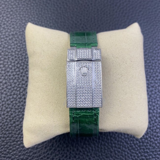top-tier watch Rolex log series men's green dial green strap fully automatic movementleather strap watch clasp picture