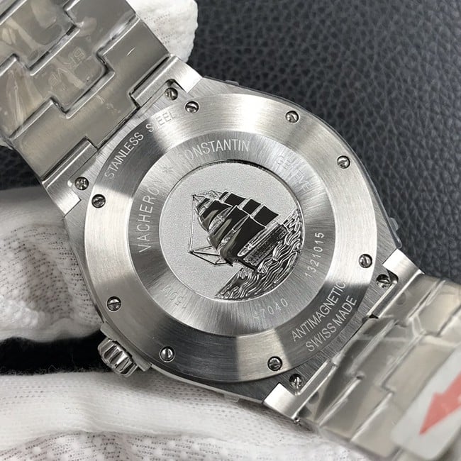 8F factory top-tier watch Vacheron Constantin men's black dialsteel bracelet all over the world automatic movement watch back cover picture