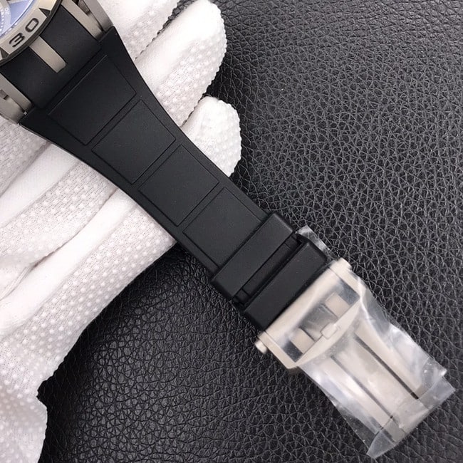 BBR factory top-tier watch Roger Dubuis men's black dialrubber strap manual winding tourbillon watch clasp picture