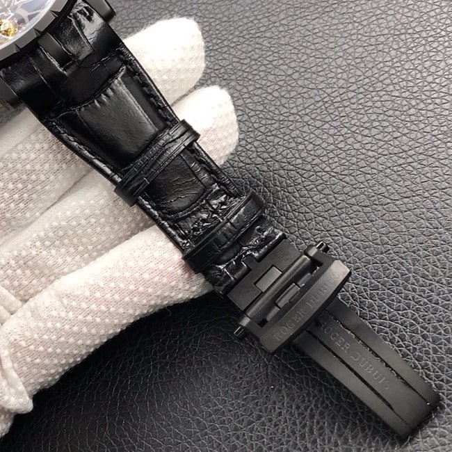 BBR factory top-tier watch Roger Dubuis manual winding tourbillon men's black dialleather strap watch leather strap picture