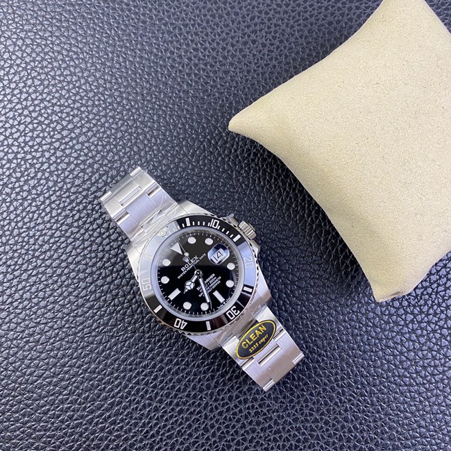 Clean FactoryRolextop-tier watch Black Submariner41mm men's black dialsteel braceletautomatic movement watch front view
