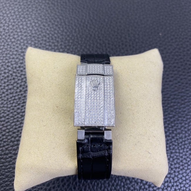 Rolextop-tier watch men's black dial black belt log starry crocodile leather strap series watch clasp picture