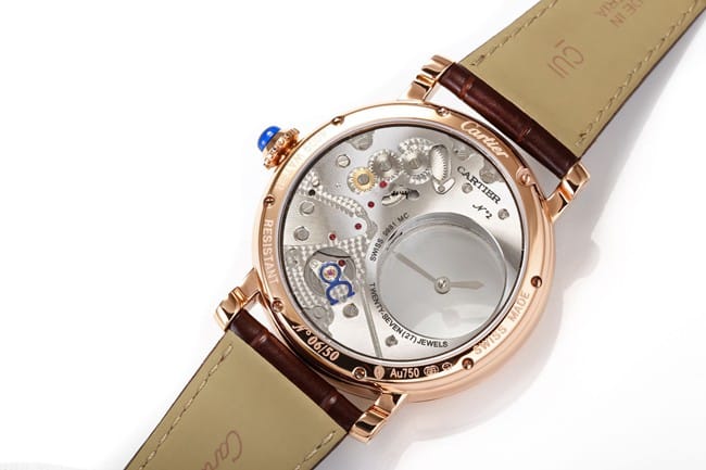 top-tier watch Cartier men's white dial brown belt fully automatic movementleather strap watch movement picture