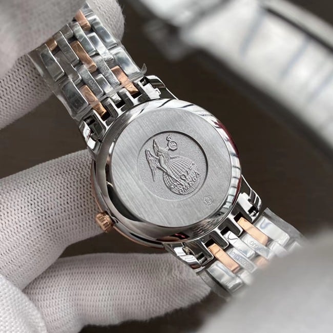 top-tier watch Omega women's white dial gold belt butterfly series watch back cover picture