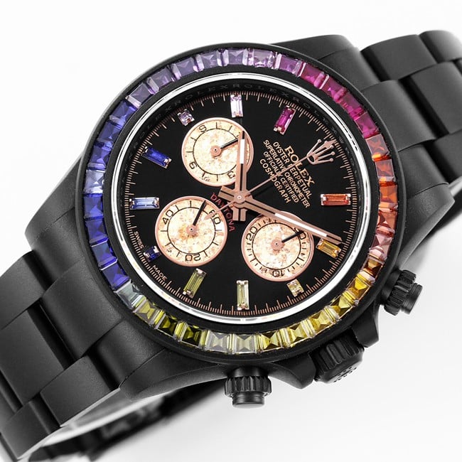 top-tier watch Rolex men's black dialsteel bracelet Daytona series mechanical watch front view