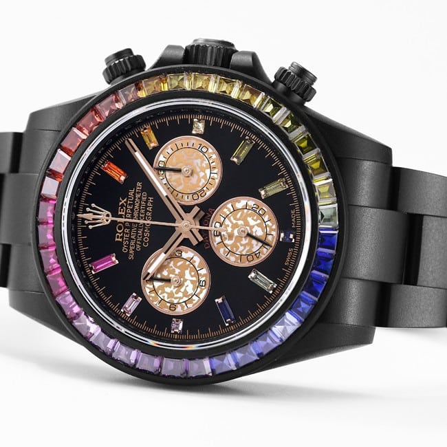 Rolextop-tier watch Daytona series black dial black belt mechanical watch front view