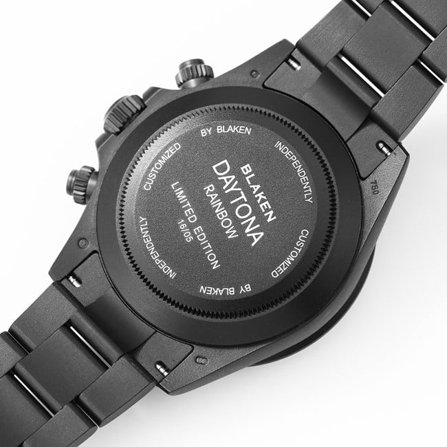 Rolextop-tier watch Daytona series black dial black belt mechanical watch back cover picture