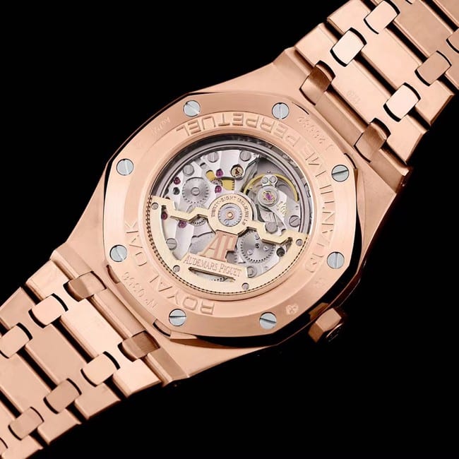 top-tier watch Audemars Piguet men's white dial gold belt Royal Oak series automatic movement watch movement picture
