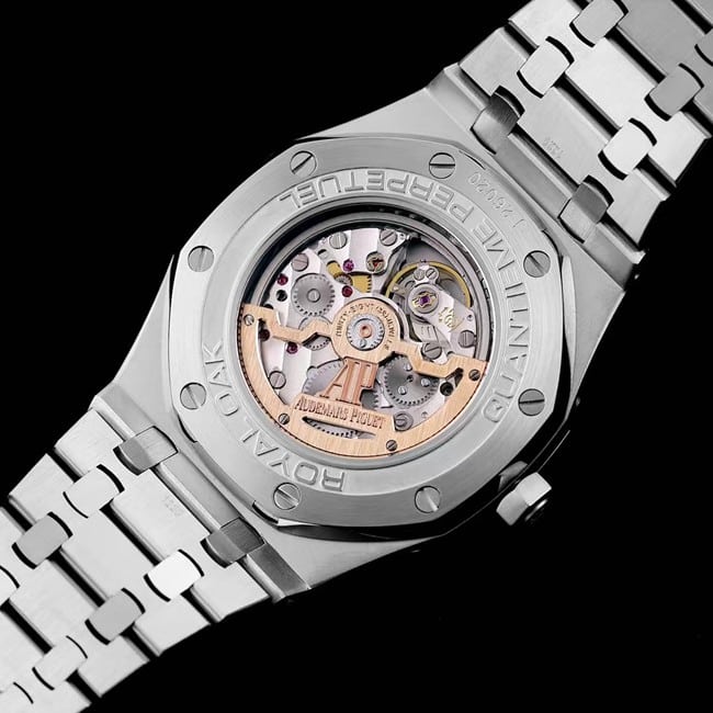 Audemars Piguetreplica watch Royal Oak series automatic movement men's gray plate steel bracelet watch movement picture