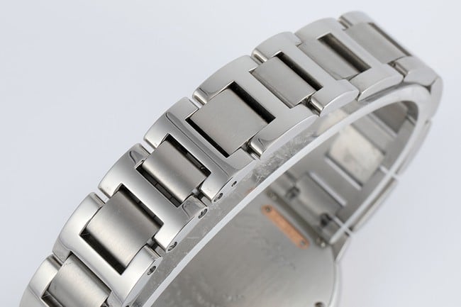 V6 factory Cartiertop-tier watch ladies blue balloon series white dialsteel bracelet mechanical watch clasp picture