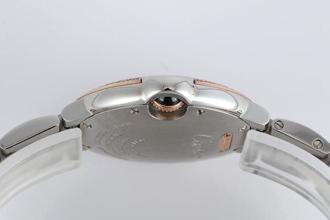 V6 factory Cartiertop-tier watch ladies blue balloon series white dialsteel bracelet mechanical watch side view