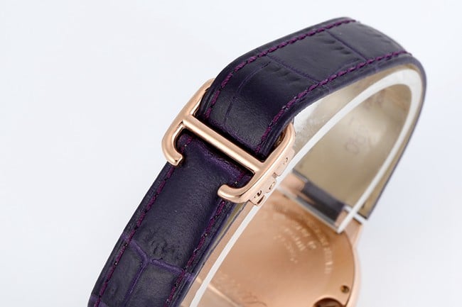 V6 factory top-tier watch Cartier women's white dial blue belt automatic movement blue balloon series watch clasp picture