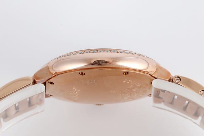 V6 factory top-tier watch Cartier blue balloon series ladies white dialsteel bracelet automatic movement watch side view