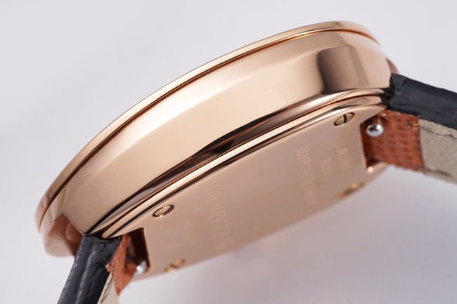BV factory top-tier watch Bvlgari women's white dial orange strap quartz movementleather strap watch side view