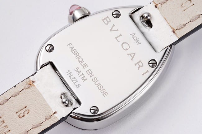 BV factory top-tier watch BvlgariquartzSerpenti series women's white dialleather strap watch back cover picture