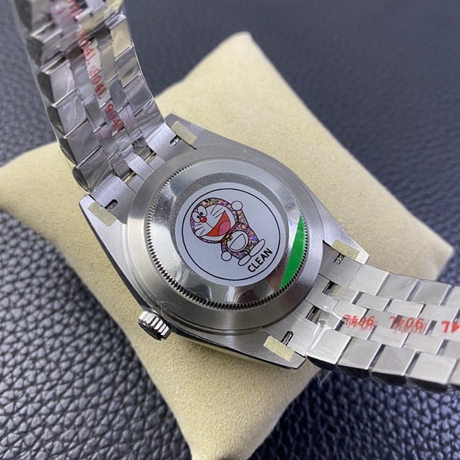 clean factory Rolextop-tier watch men's gray plate steel braceletDatejust series automatic movement watch back cover picture