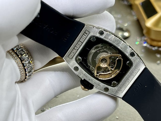 Richard Milletop-tier watch South Africa real diamond ladies black dial black belt automatic movement watch movement picture