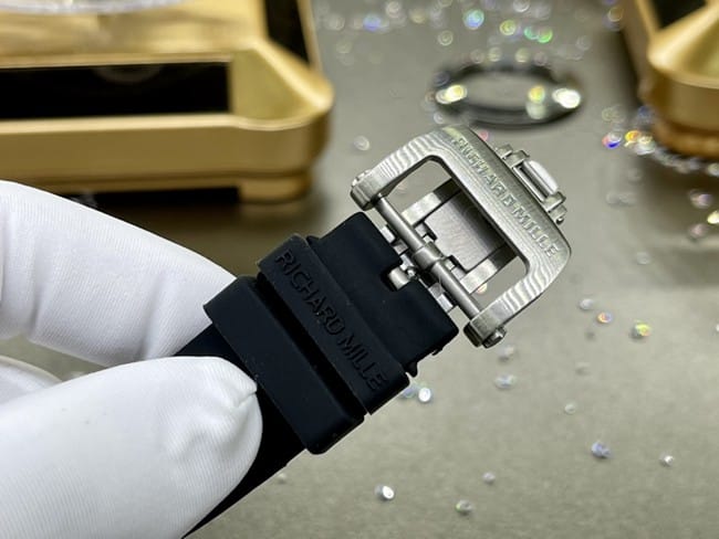 Richard Milletop-tier watch South Africa real diamond ladies black dial black belt automatic movement watch clasp picture