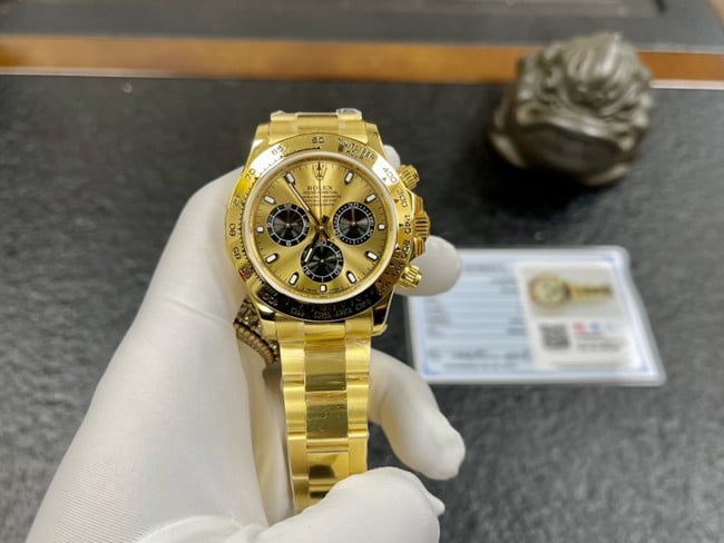 Rolextop-tier watch men's gold plate gold band Daytona series mechanical watch front view