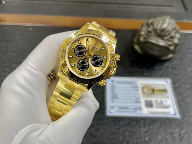 Rolextop-tier watch men's gold plate gold band Daytona series mechanical watch front view