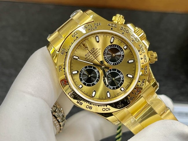 Rolextop-tier watch men's gold plate gold band Daytona series mechanical watch front view
