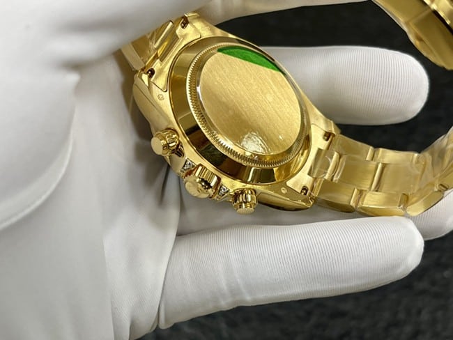 Rolextop-tier watch Rainbow Di men's black dial gold belt automatic movement watch back cover picture