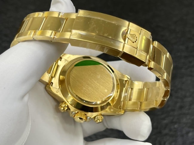 Rolextop-tier watch Rainbow Di men's black dial gold belt automatic movement watch back cover picture
