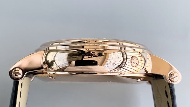 Patek Philippetop-tier watch automatic complex function series tourbillon men's black belt manual mechanical leather strap watch side view