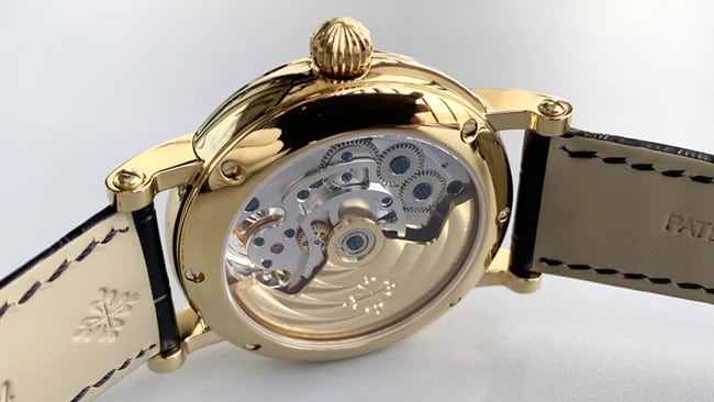 Patek Philippetop-tier watch men's white dial black belt tourbillon automatic complex function series leather strap watch movement picture
