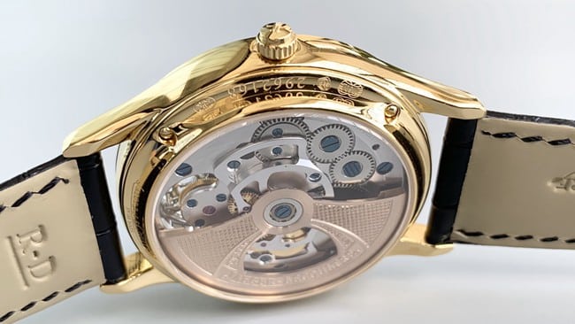 Jaeger-LeCoultretop-tier watch men's white dial black belt master series fully automatic movement tourbillonleather strap watch movement picture
