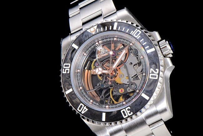Rolextop-tier watch automatic movement men's gray plate steel bracelet Submariner series watch front view