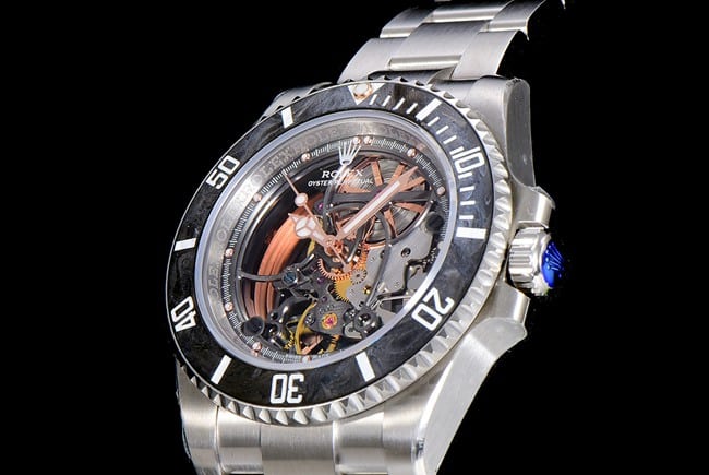 Rolextop-tier watch automatic movement men's gray plate steel bracelet Submariner series watch front view