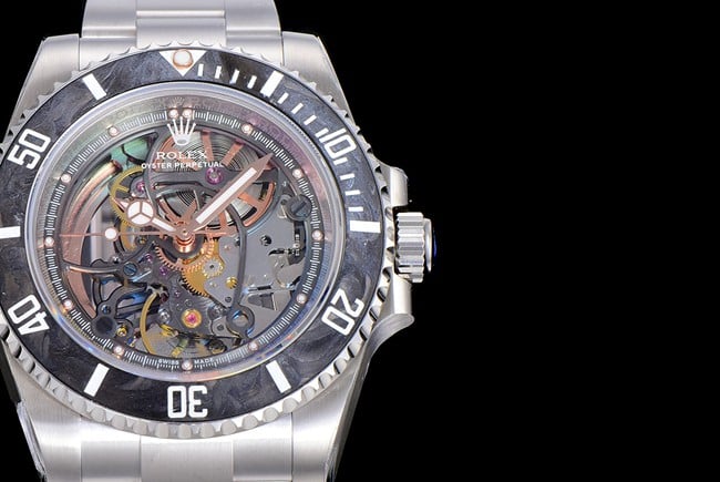Rolextop-tier watch automatic movement men's gray plate steel bracelet Submariner series watch detail shots