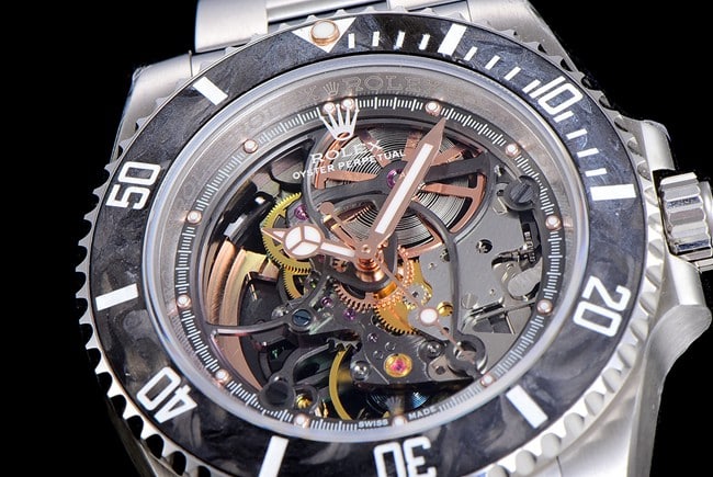 Rolextop-tier watch automatic movement men's gray plate steel bracelet Submariner series watch detail shots