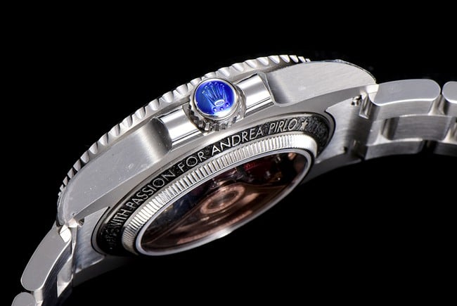 Rolextop-tier watch automatic movement men's gray plate steel bracelet Submariner series watch side view