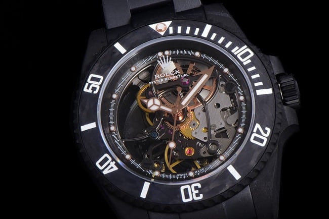 Rolextop-tier watch men's black dialsteel braceletSubmariner series mechanical watch front view