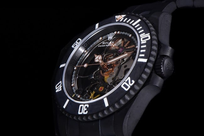 Rolextop-tier watch men's black dialsteel braceletSubmariner series mechanical watch detail shots