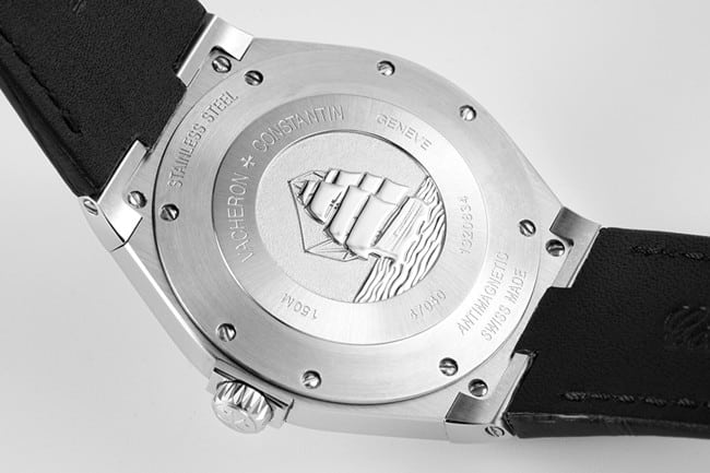 8F factory Vacheron Constantintop-tier watch automatic movement men's black dialsteel bracelet Overseas series watch back cover picture