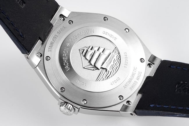 8F factory top-tier watch Vacheron Constantinautomatic movement Across the World series men's blue dialsteel bracelet watch back cover picture