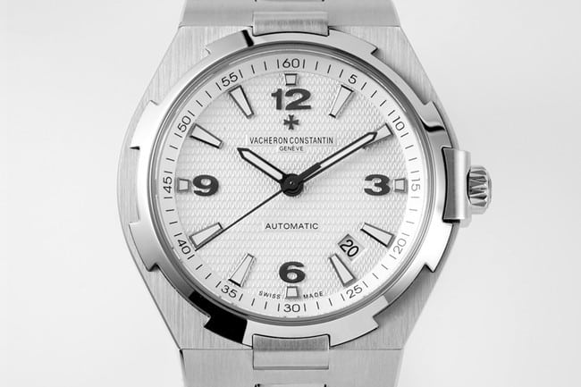 8F factory top-tier watch Vacheron Constantin men's white dial steel bracelet mechanical watch front view