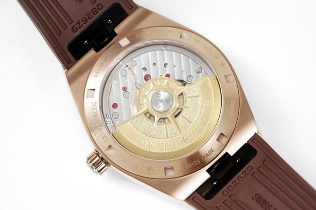 8F factory top-tier watch Vacheron Constantin men's white dial brown belt vertical and horizontal series mechanical watch movement picture
